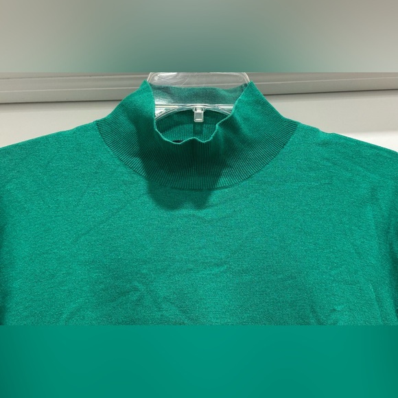 J.Crew Mockneck Silk-Blend Sweater with Ribbed Trim - Bright Alpine - Picture 2 of 11
